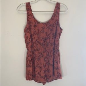 Rusty Orange Floral Romper